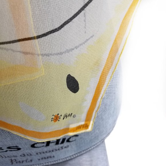 Vintage Vera Silk Scarf Candy Corn Theme - Picture 5 of 10